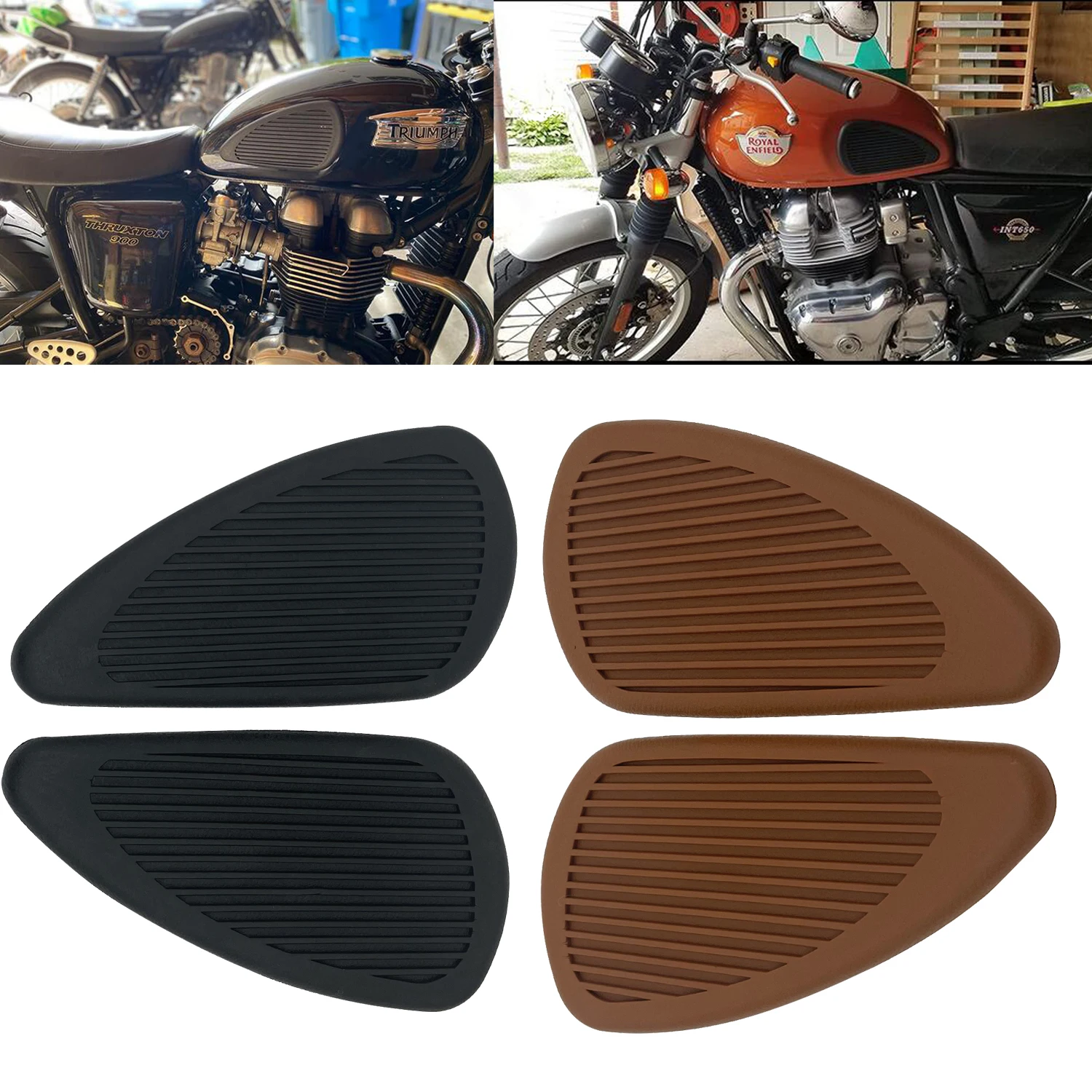 Fuel Gas Tank Traction Side Pad Knee Grip Protector Decals Sticker For Harley Honda Yamaha Triumph