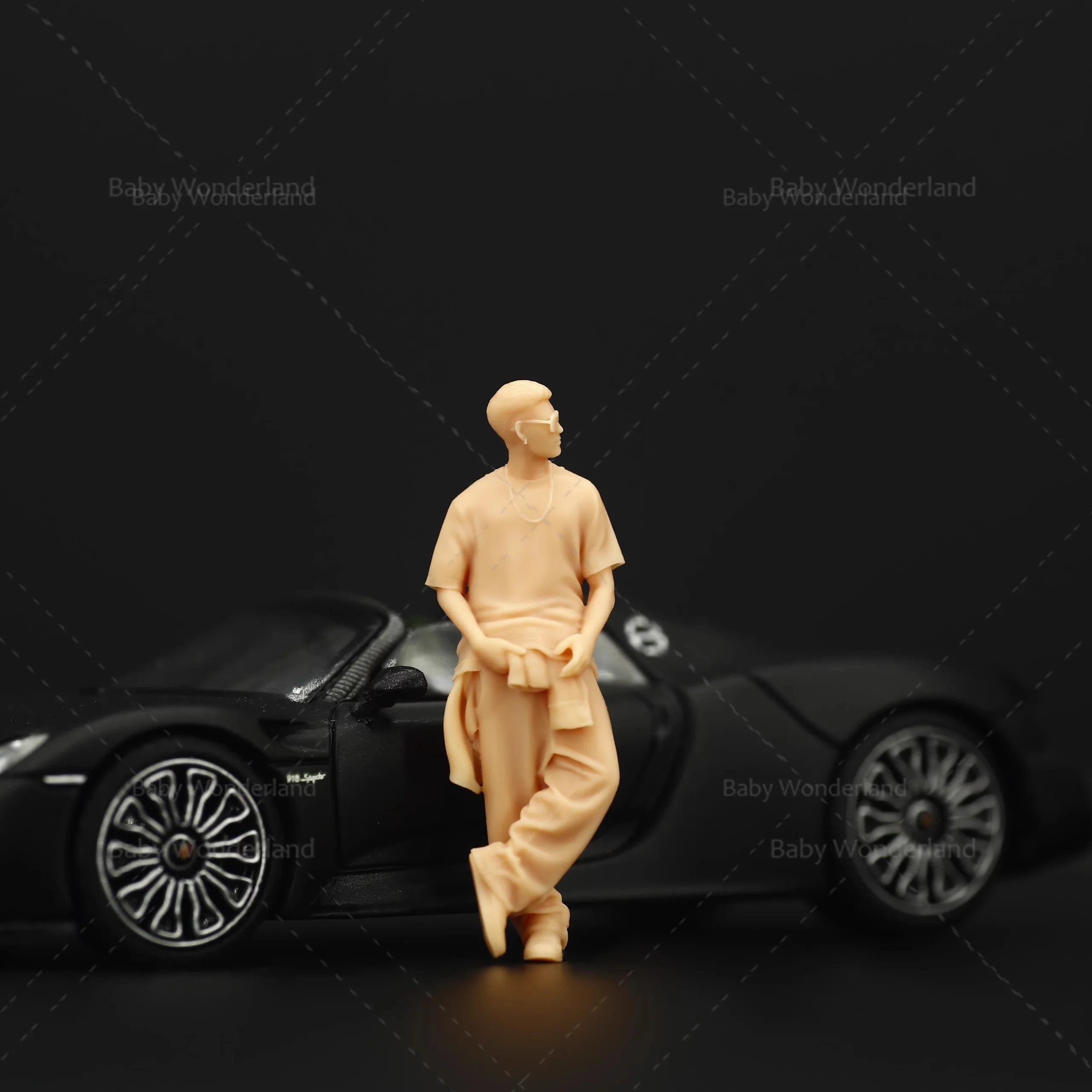 In Stock Unpainted Miniatures 1/64 1/43 Figure Pi Shuai Sunglasses Trendy Handsome Doll Model Home Scene Decorative Car Toys