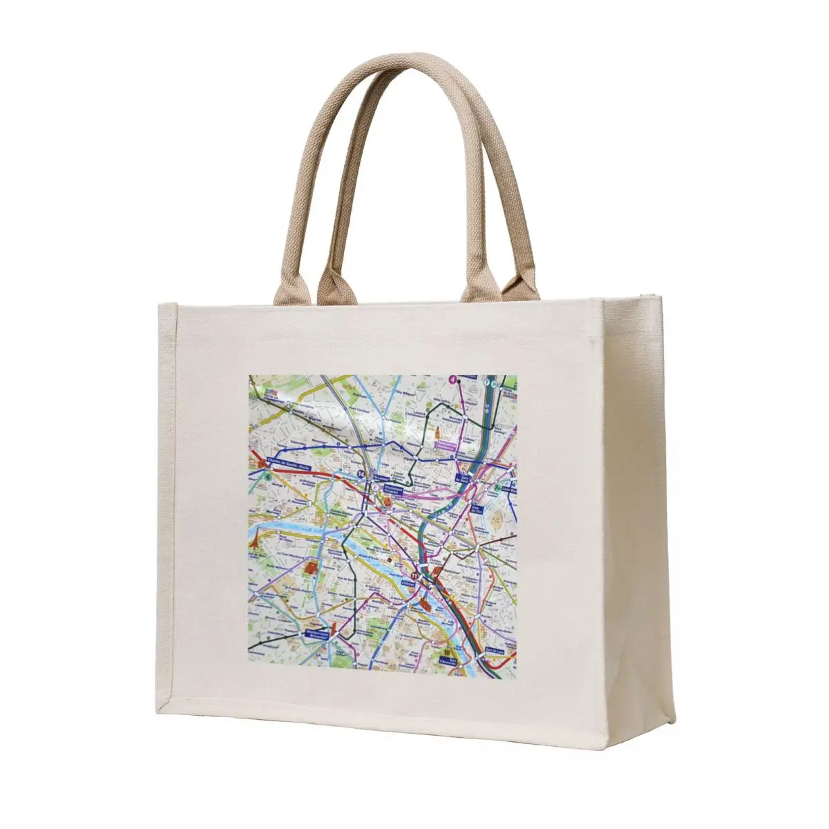 

Paris Metro Map Tote Bag Handbags Canvas bag for women reusable grocery bags