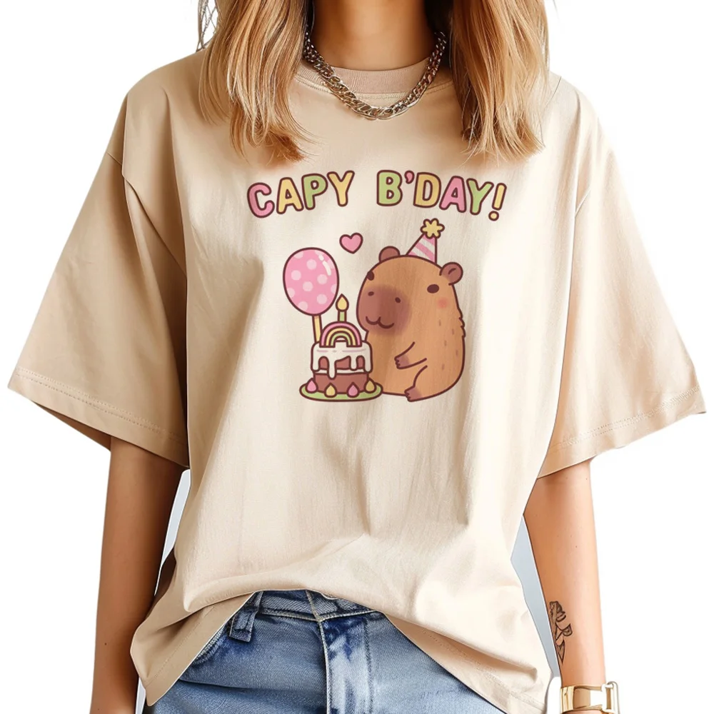 

Capybara top women manga streetwear anime top female funny y2k 2000s clothing