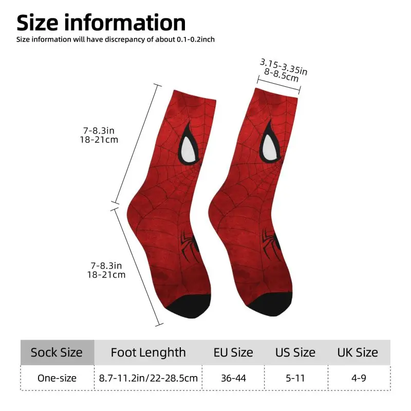 Custom Spider Web Cobweb Men Women Crew Socks Unisex Fun 3D Printed Spider Man Dress Socks