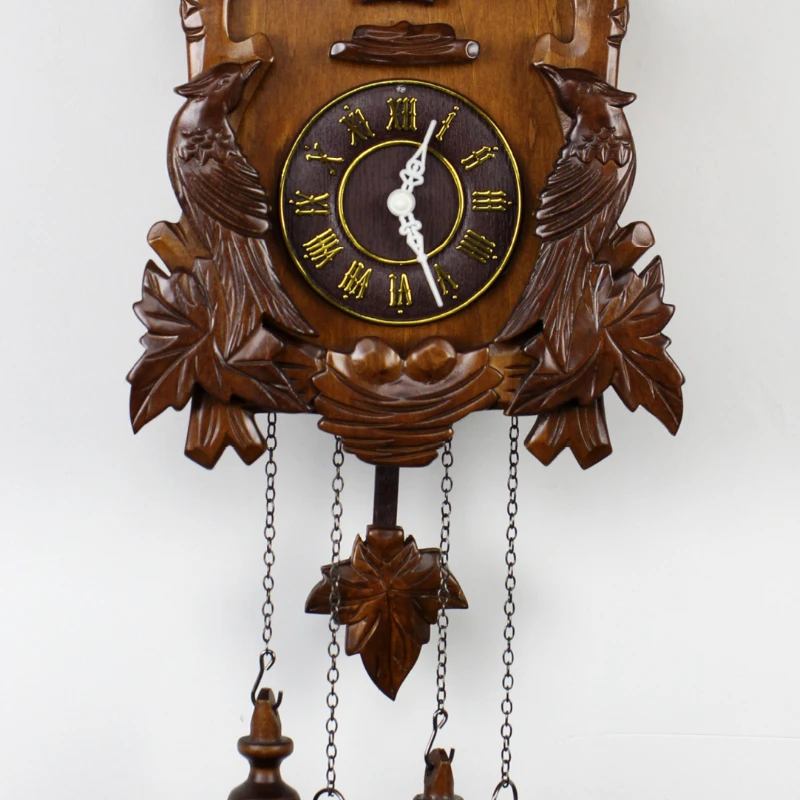 The manufacturer sells cuckoo clock basswood wooden light controlled time announcing hand carved cuckoo