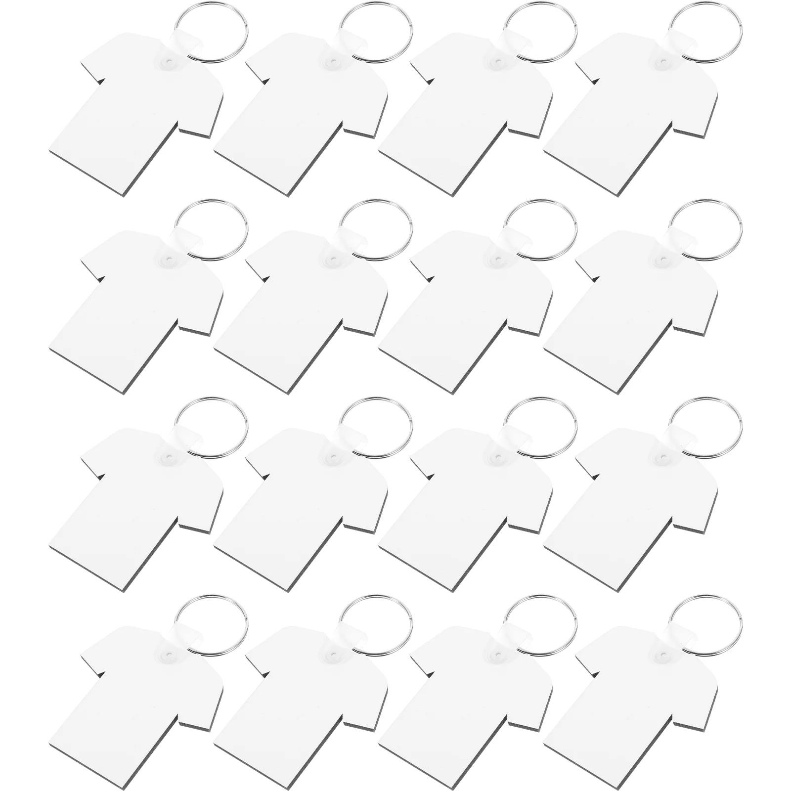 40Pcs Mdf Fiberboard Blank Sublimation Keychains DIY Craft Supplies Heat Transfer Blank Key Rings for Custom Designs