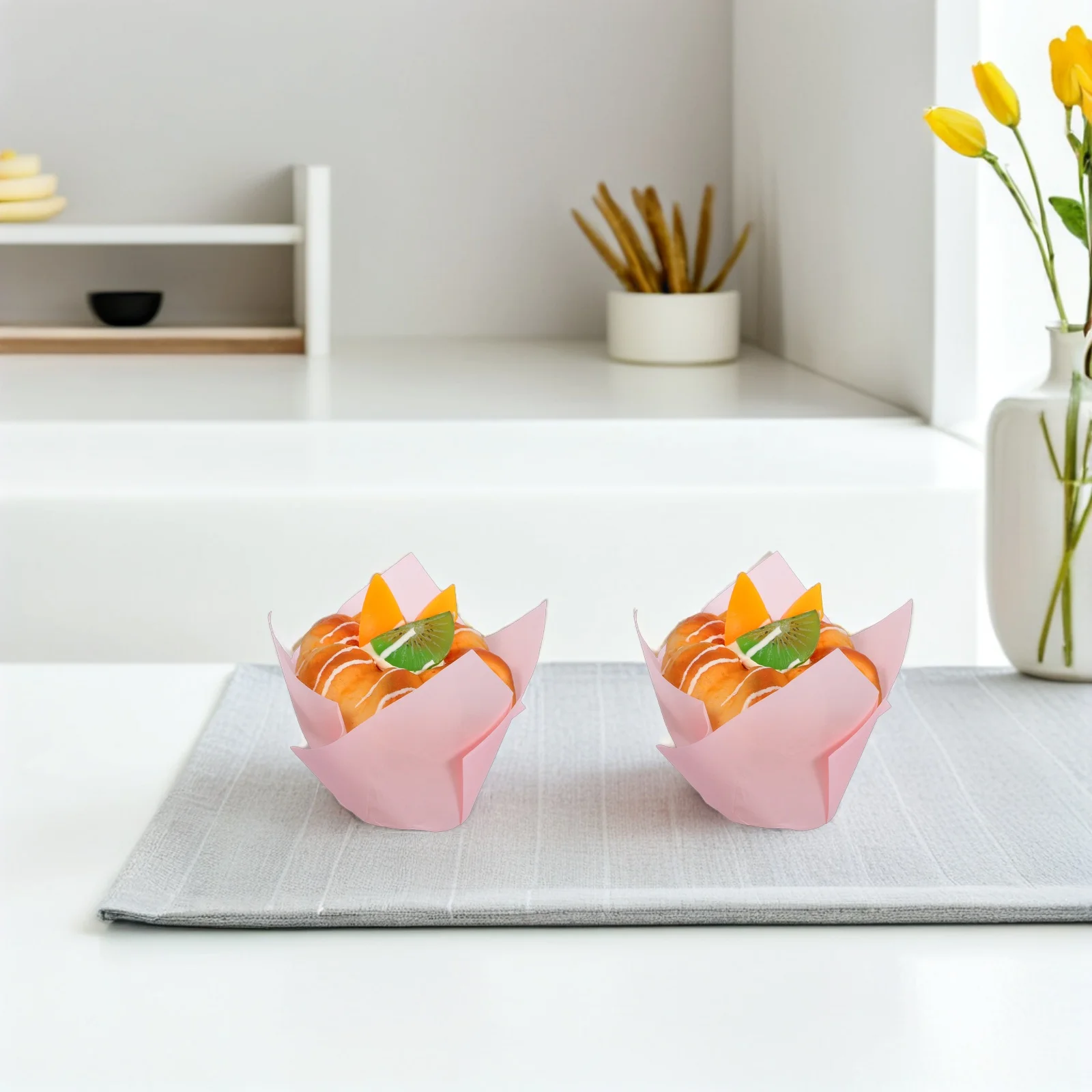 

100Pcs Cupcake Wrappers Tulip Shape Various Patterns Safe Food Grade Perfect for Cakes Muffins Birthday Party Favors