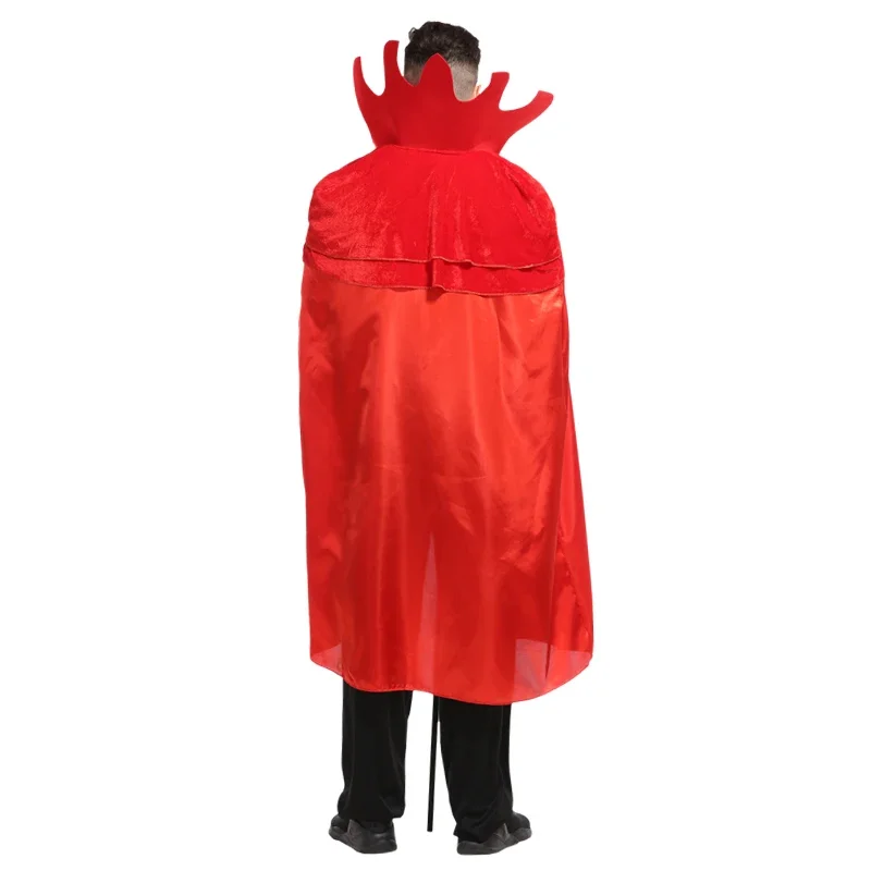 Halloween Mens Red Devil Costume Parent-child Satan Parade Carnival Masquerade Fancy Dress Outfit