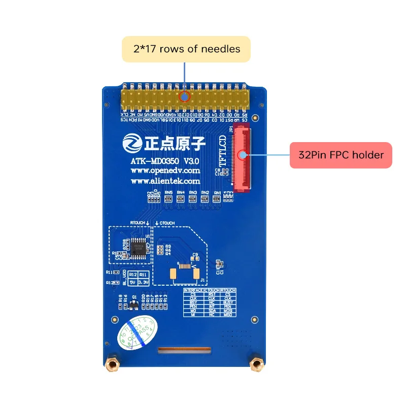 ALIENTEK MCU-Écran Tactile LCD TFT de 3.5 Pouces, exposée 320x480, Moniteur STM32 pour Ardu37