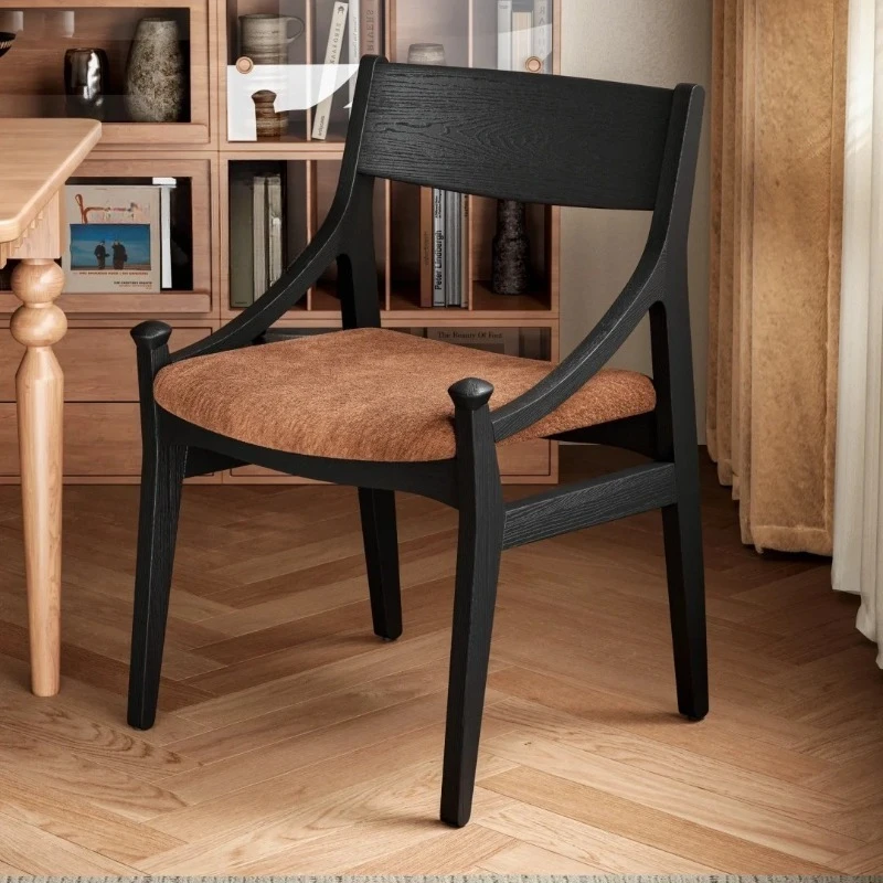 Armchair Light Luxury Cafe Soft Bag Surface Dining Chair Log Premium Retro Negotiation Back
