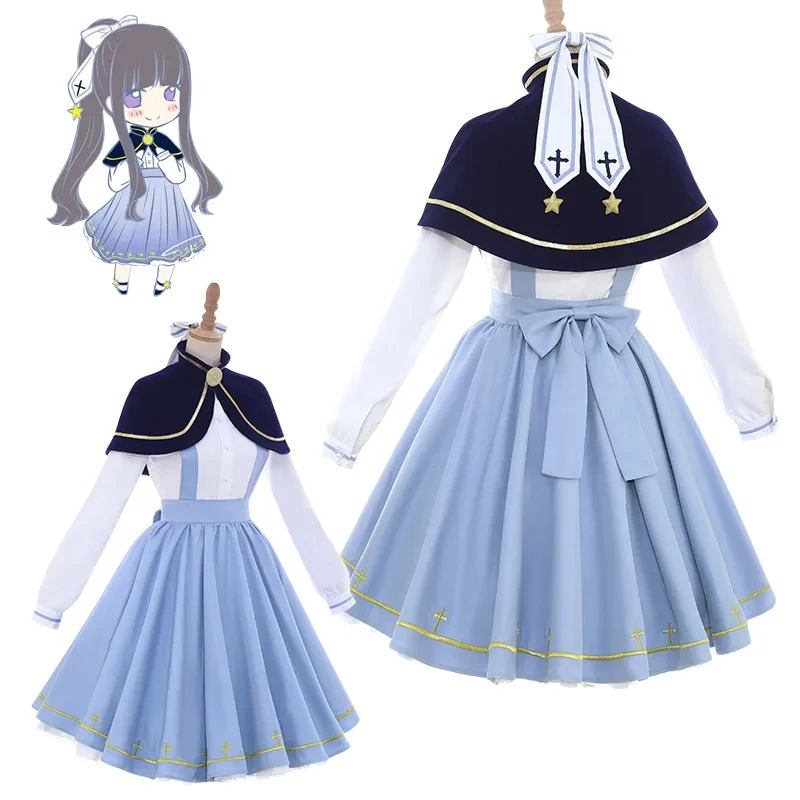 

OPKinomoto Daidouji Tomoyo Cosplay Costume Wig Cardcaptor Sakura Magic Robe Princess Dress Halloween Party Clothes 8f5d][