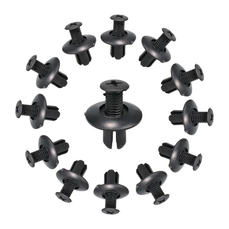 30/60/90/180pcs Black Plastic Auto Bumper Fender Push Rivet Retainer Plastic Car Fastener Clip For Universal Car Rivet Fasteners