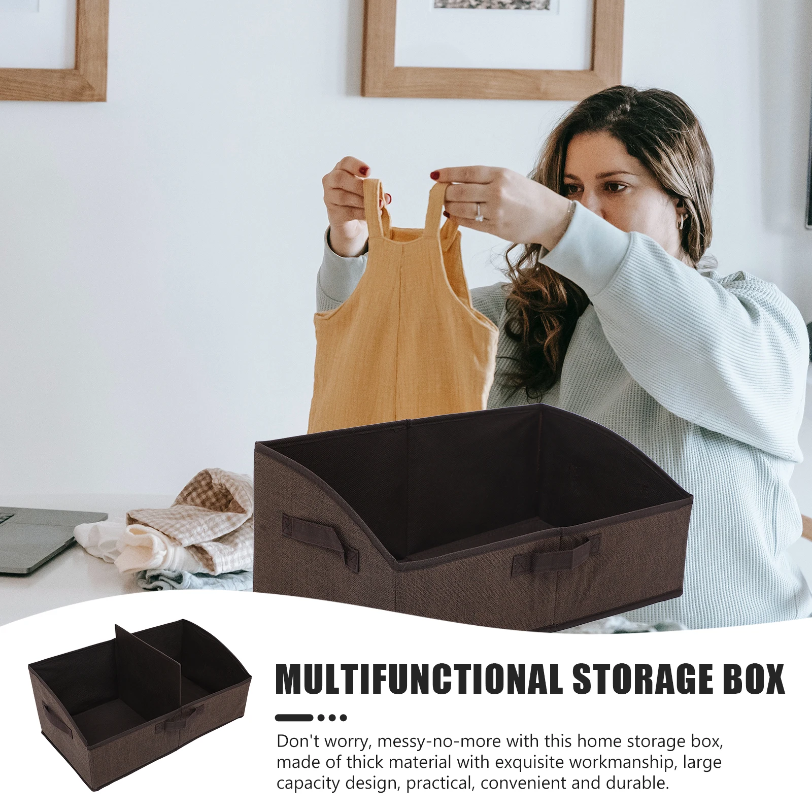 

Foldable Box Large Capacity Bins For Closet Organization Multi-Function Box Bedroom Storage Holder Non-Woven Fabric
