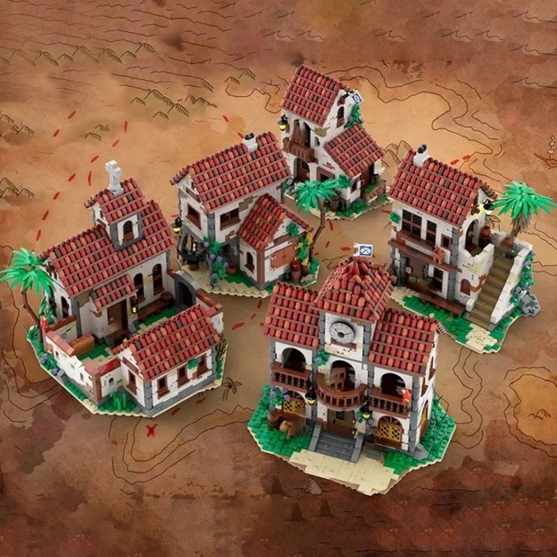

7359pcs MOC Pirates Town Bundle DIY Pirate Outpost – Creative Education Model Building Blocks, Birthday Toys Gift