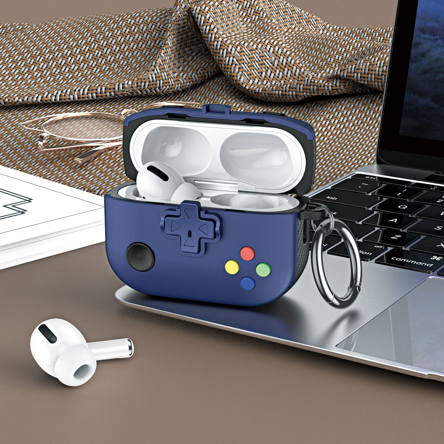 Etui na konsolę do gier AirPods 4 2024 Kreatywne etui na konsolę do gier Miękkie silikonowe, odporne na wstrząsy, ochronne etui ładujące do AirPods Pro 2nd USB C