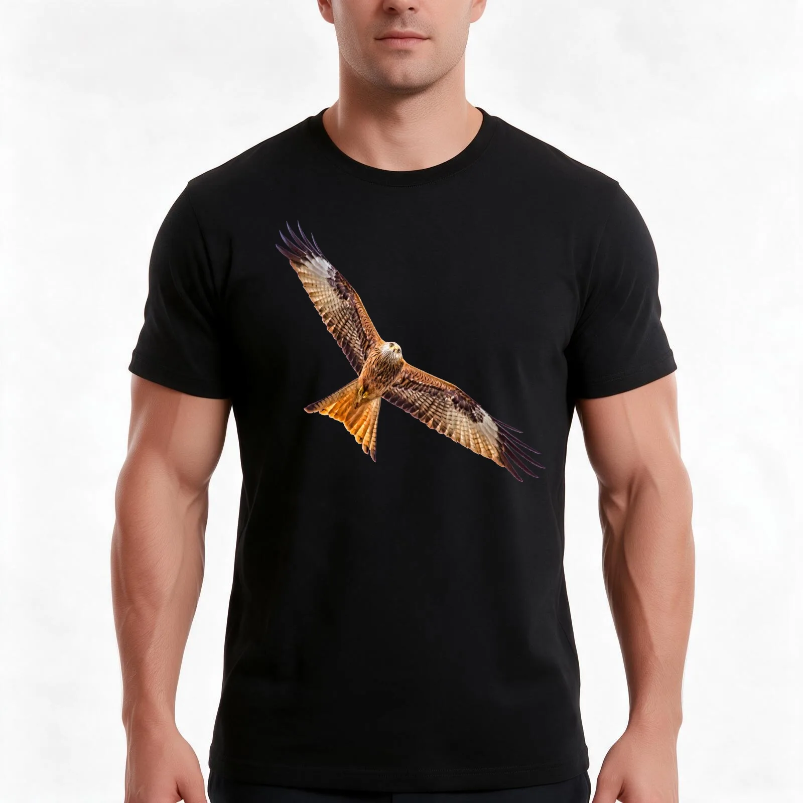 Red Kite (Milvus milvus) T-Shirt, Summer Casual Cotton Tee, Oversized Streetwear Tops, Vintage Graphic Print, Unisex Men Women