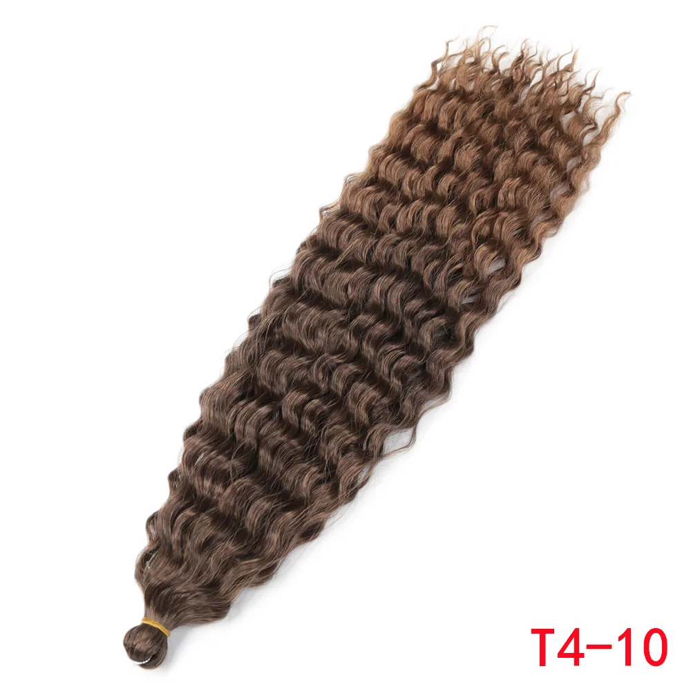 Water Wave Braiding Hair Ariel Curl Ocean Wave Synthetic Crochet Hair Red Pink Omber Smooth Wavy Hair Extension Alibaby image 3