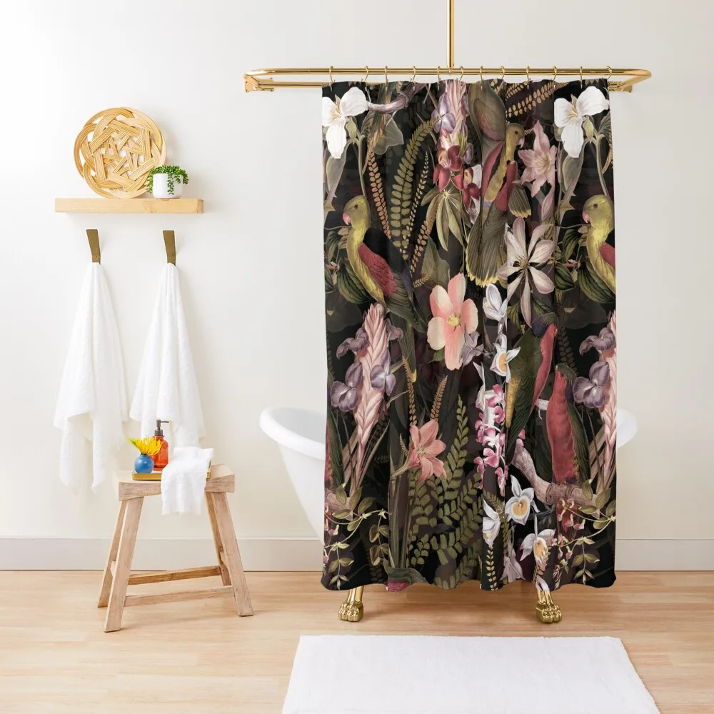 

Vintage Parrot Jungle 1 Shower Curtain Modern Accessory Bathrooms Cover Curtain