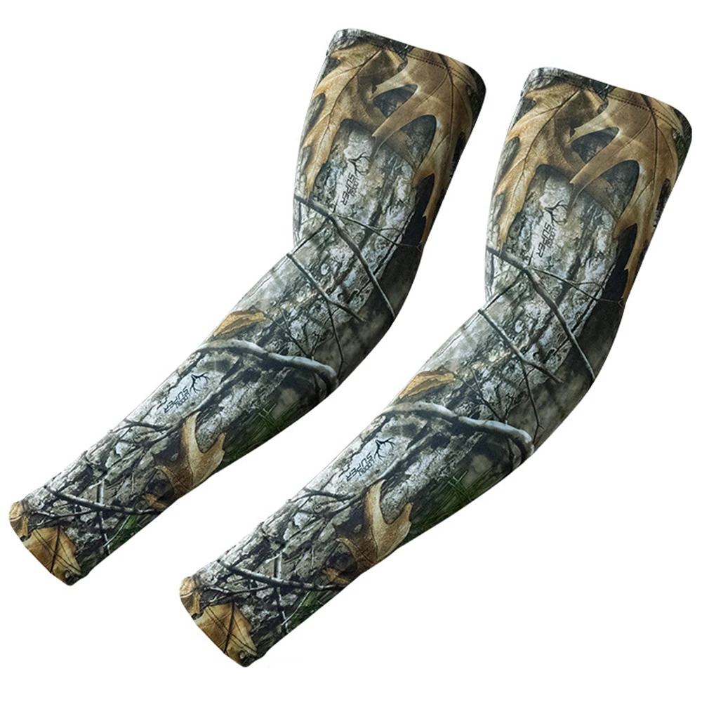 Arm Sleeves Bionic Leafy Sleeves Sun UV Protection Hand Cover for Hunting Running Fishing Cycling Camouflage Cooling Arm Sleeves