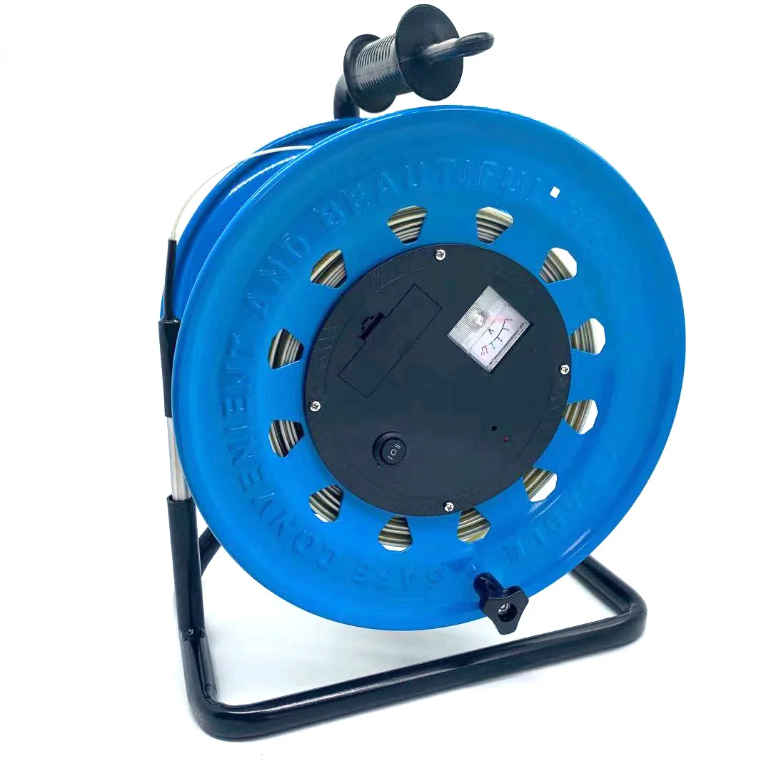 Blue 300m Portable Water Level Indicator Steel Reel Tape Water Level Meter