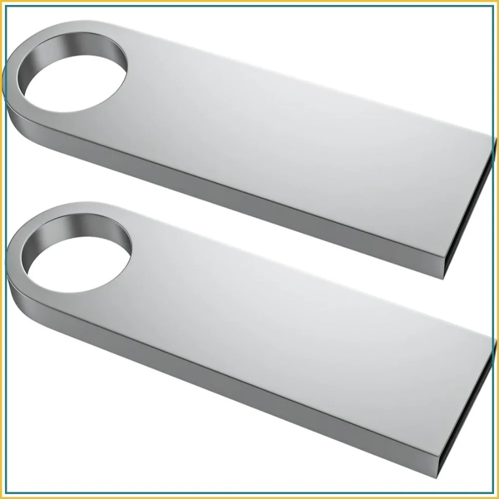 

4GB USB 2.0 Flash Drive 2 Pack, Metal Thumb Drives with Keychains