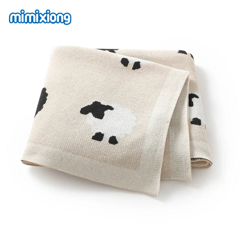 القطن الطفل البطانيات لحديثي الولادة 90*70 سنتيمتر محبوك Infantil بنين بنات الحضانة الشهرية التقميط التفاف منقوشة طفل تلقي الحصير #1