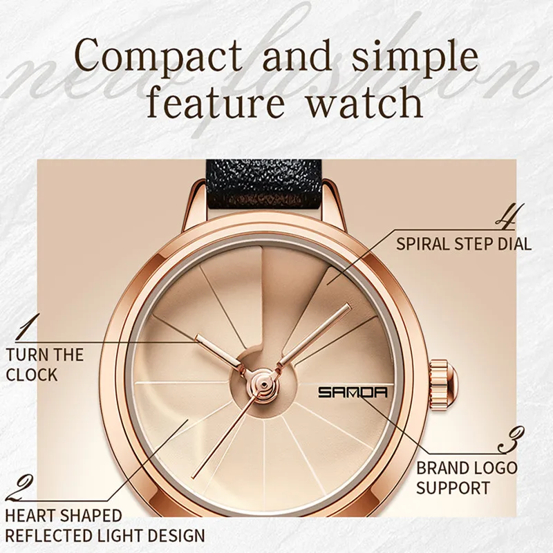 SANDA nuevo 1113 reloj de cuarzo para mujer personalizado y creativo compacto y versátil impermeable reloj de cuarzo para mujer regalo 2025