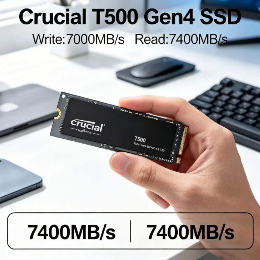 

Super Fast Gaming OEM Original Crucial T500 1TB Gen4 NVMe M.2 SSD 7300MB/s Drive for PS5 Laptop PC