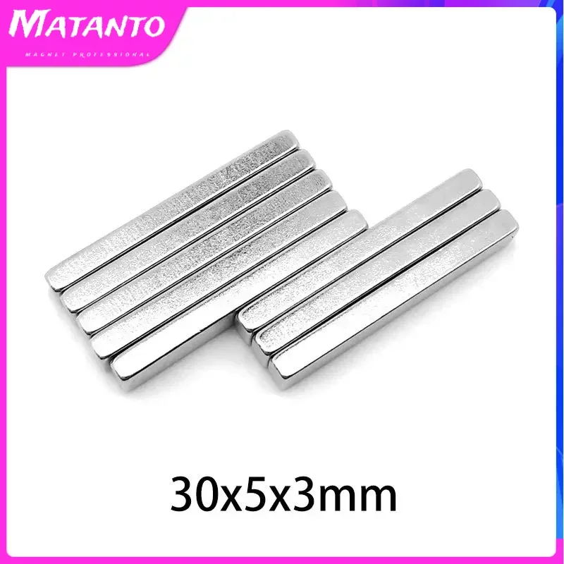 

5/10/20/50/100/150PCS 30x5x3mm Quadrate Rare Earth Neodymium Magnet Strong 30x5x3 Block Search Magnet Sheet 30*5*3 mm