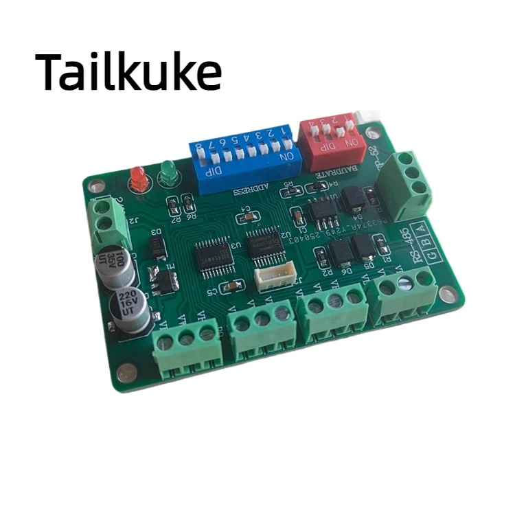 Four channel 64 stage digital potentiometer serial port digital resistor supports RS-485 MODBUS-RTU protocol