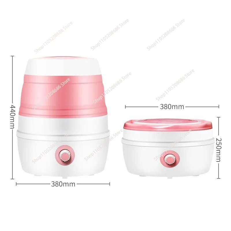 1pcsFolding Washing Machine 220V Small Dormitory Household Portable with Dehydration Basket Underwear and Underwear Mini Washing