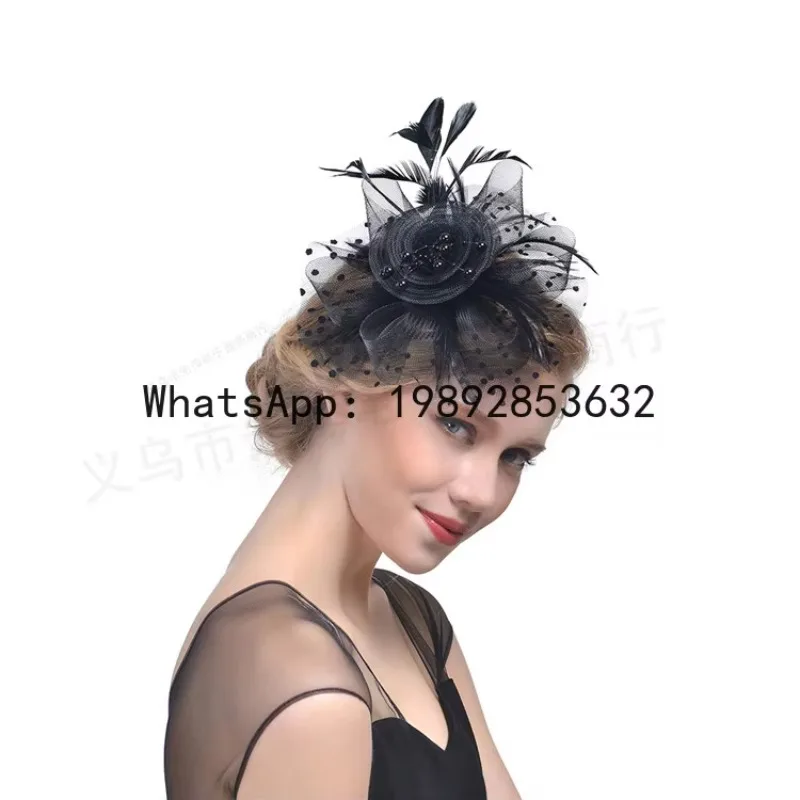 

PYJ feather headgear European and American bridal hair accessories head flower horse racing festival headgear
