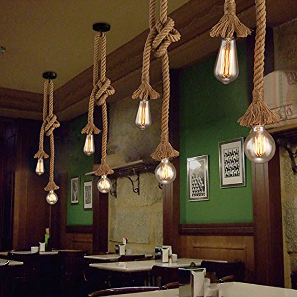 Imagem -05 - Vintage Spider Chandelier With Hemp Rope Retro Pendant Light Teto Industrial Pendurado Lâmpada Iluminação Moderna Faça Você Mesmo 10 12 Cabeças