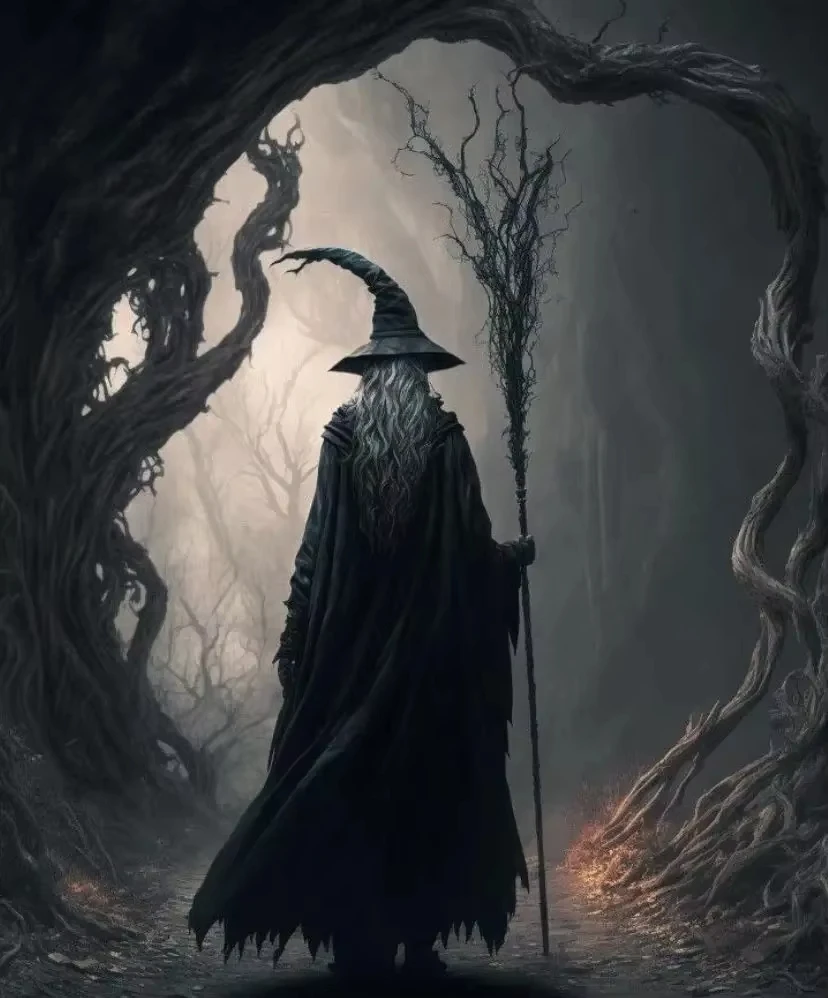 1pc Frameless Dark Academia Art The Witch Demon Poster Prints For Living Room Home Decor Magic World Gothic Crow Canvas Painting - view 4