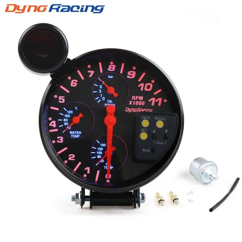 

Cross-Border Hot Selling Car Modification5Four-in-One Cycle Counter Water Temperature Oil Temperature Oil Pressure Universal Ins