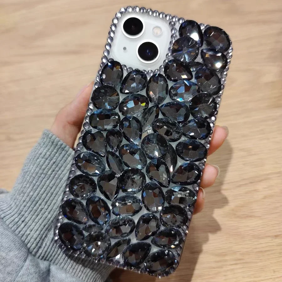 Luxo brilhante strass caso de telefone para iphone 11 12 13 15 16 pro max macio pára-choques protetor em 14 7 8 mais glitter diamante capa