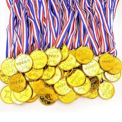 5/10/20Pcs Plastic Gold Winners Medals Children Game Sports Prize Awards Toys for Kids Birthday Party Favors Pinata Fillers