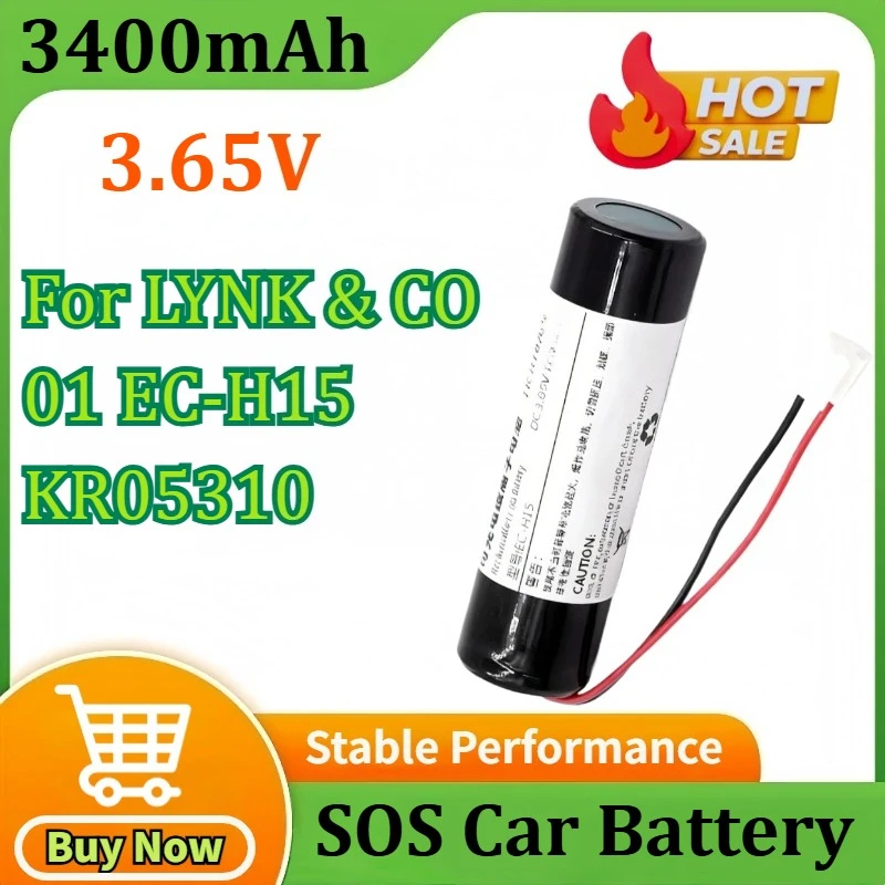 

New 3.65V 3400mAh Rechargeable Batteries for LYNK & CO 01 EC-H15 KR05310 SOS Car Battery