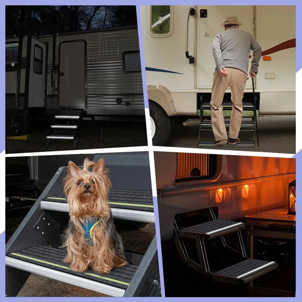 

4 Pack RV Step Covers Non-Slip Camper Rug Carpet Set RV Stair Covers for Outdoor Adventures