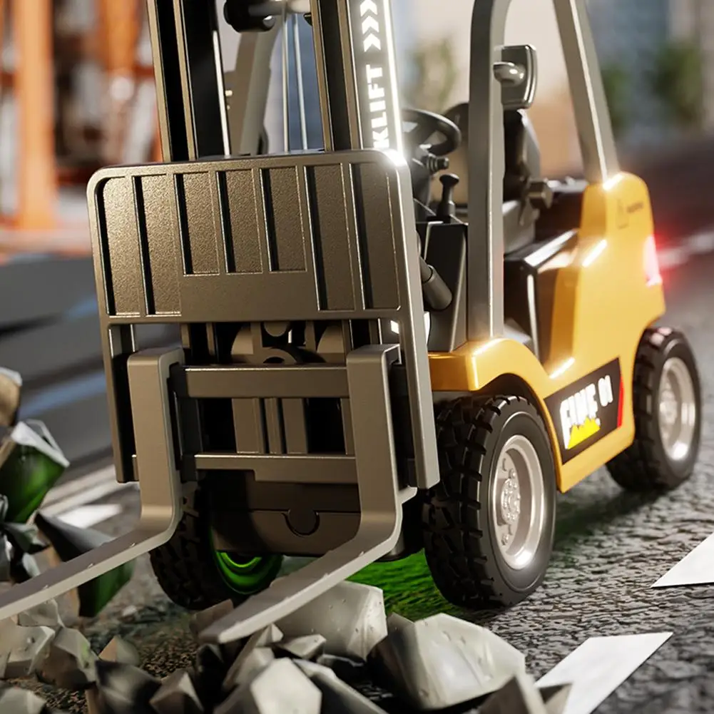 

1/64 Alloy Forklift Truck Remote Controll Liftable Engineering Vehicle Tabletop Model toys Collection Gift For Boys