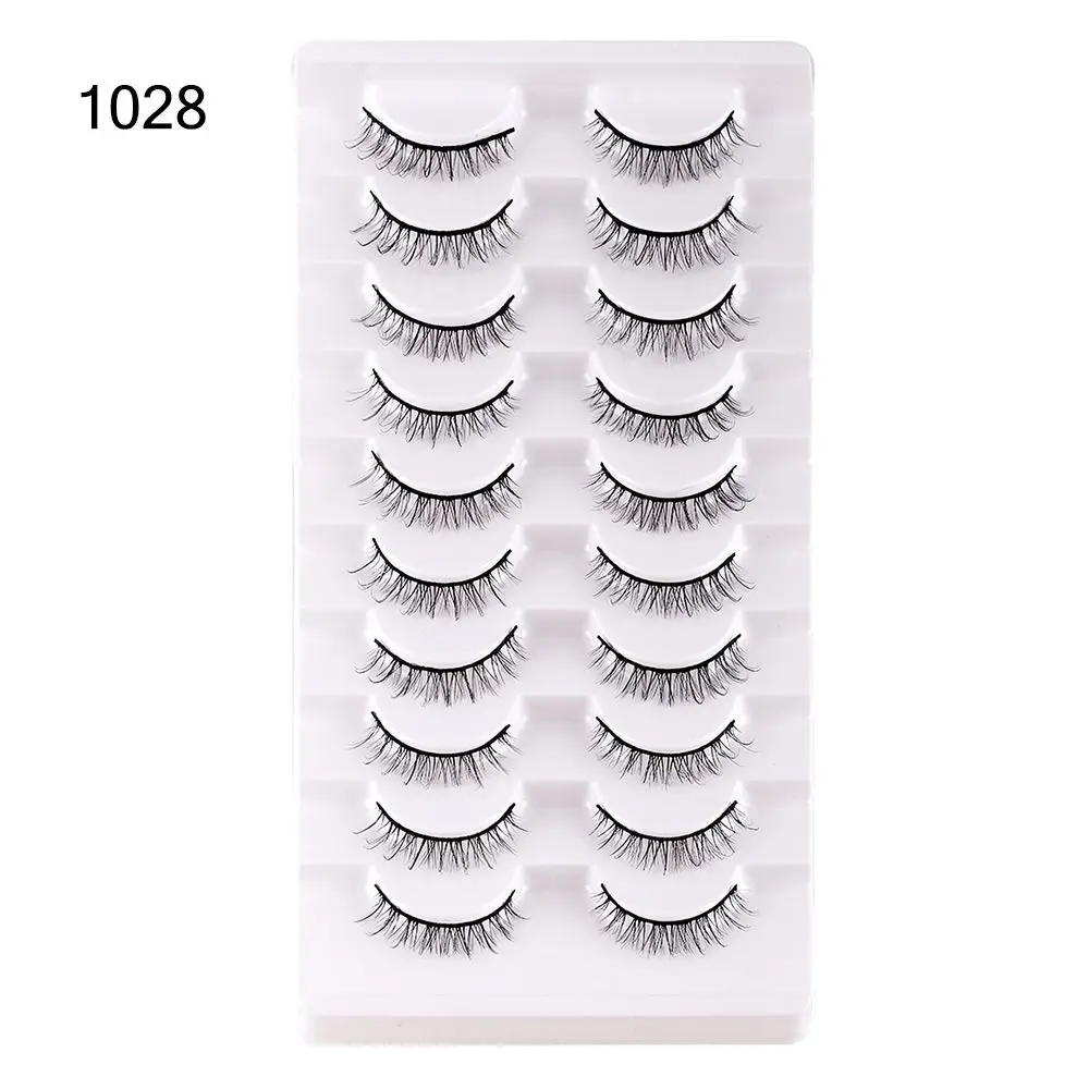 10 paia di ciglia finte naturali morbide Ciglia finte Cat Eye Look Ciglia corte Ciglia Manga