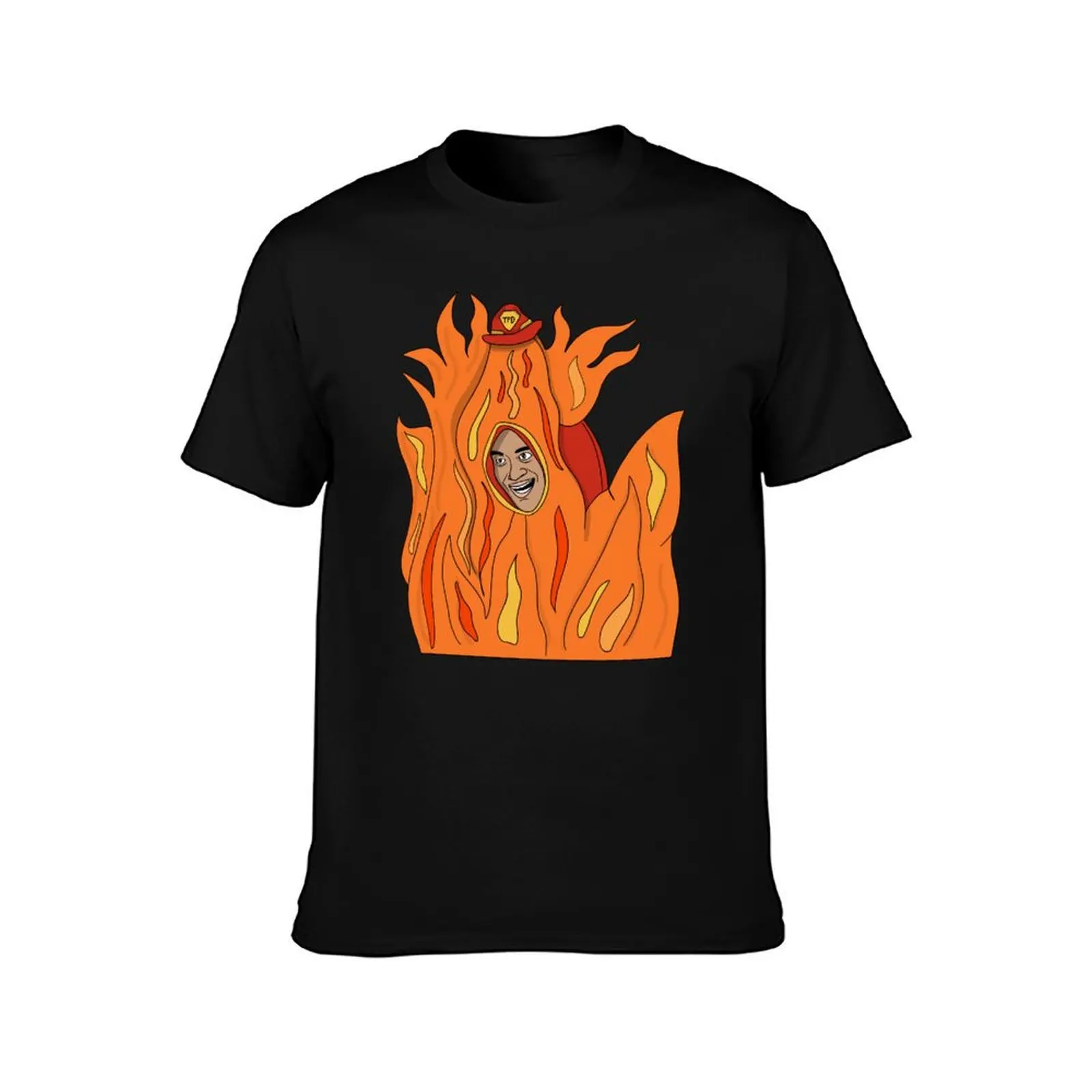 Flame-O T-Shirt Simple Line Art Print Tee T-Shirt