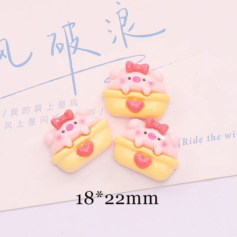 10 Pcs New Lovely Mini Cartoon Pink Piglet Series Resin Scrapbook Diy Jewellery Hairpin Accessories Decorate Craft