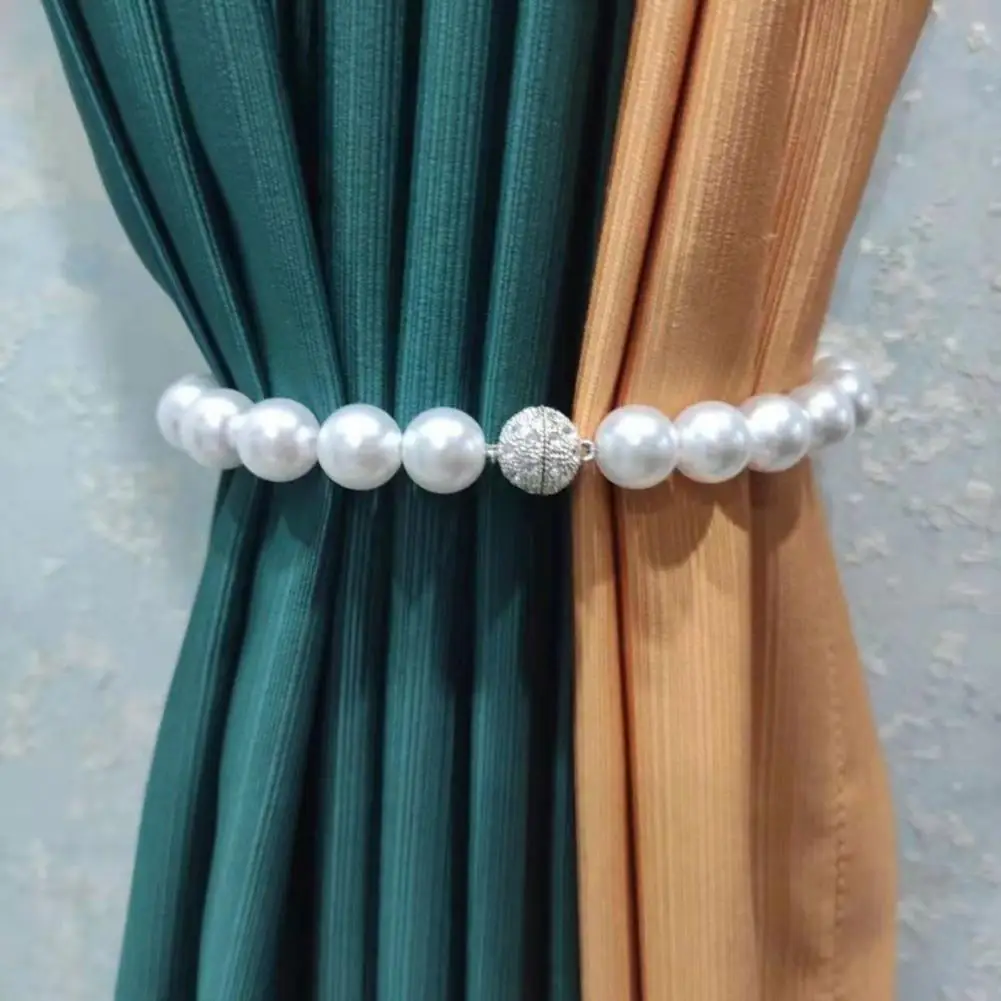 Decorative Magnetic Buckle Strap Easy to Use Curtain Tie Elegant Pearl Magnetic Curtain Tiebacks Fine Workmanship for Curtains