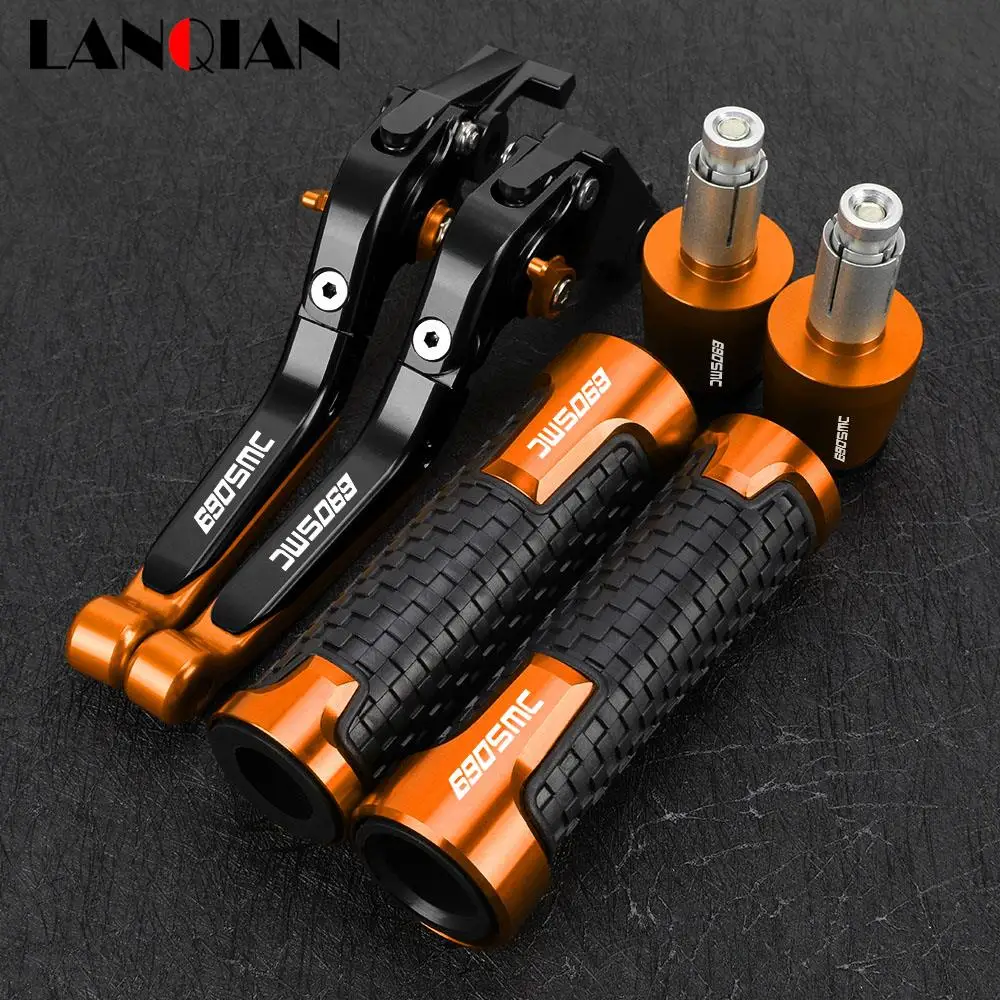 

Motorcycle Brake Clutch Levers Handlebar Handle Grip ends Adjustable Set For 690SMC 2008-2012 2013 Accessories 690 SMC SM C