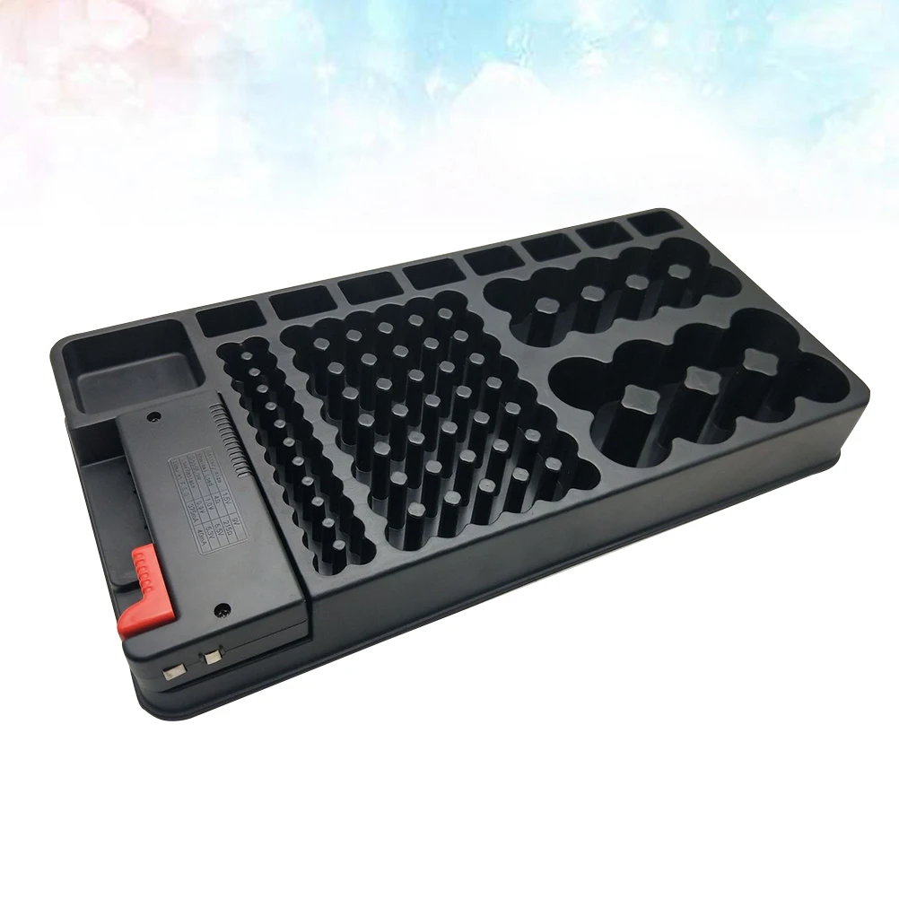 

Removable Tester Organizer Storage Box Case Holder Slot Rack with for 98 PCS AA AAA 9V Type (Black)