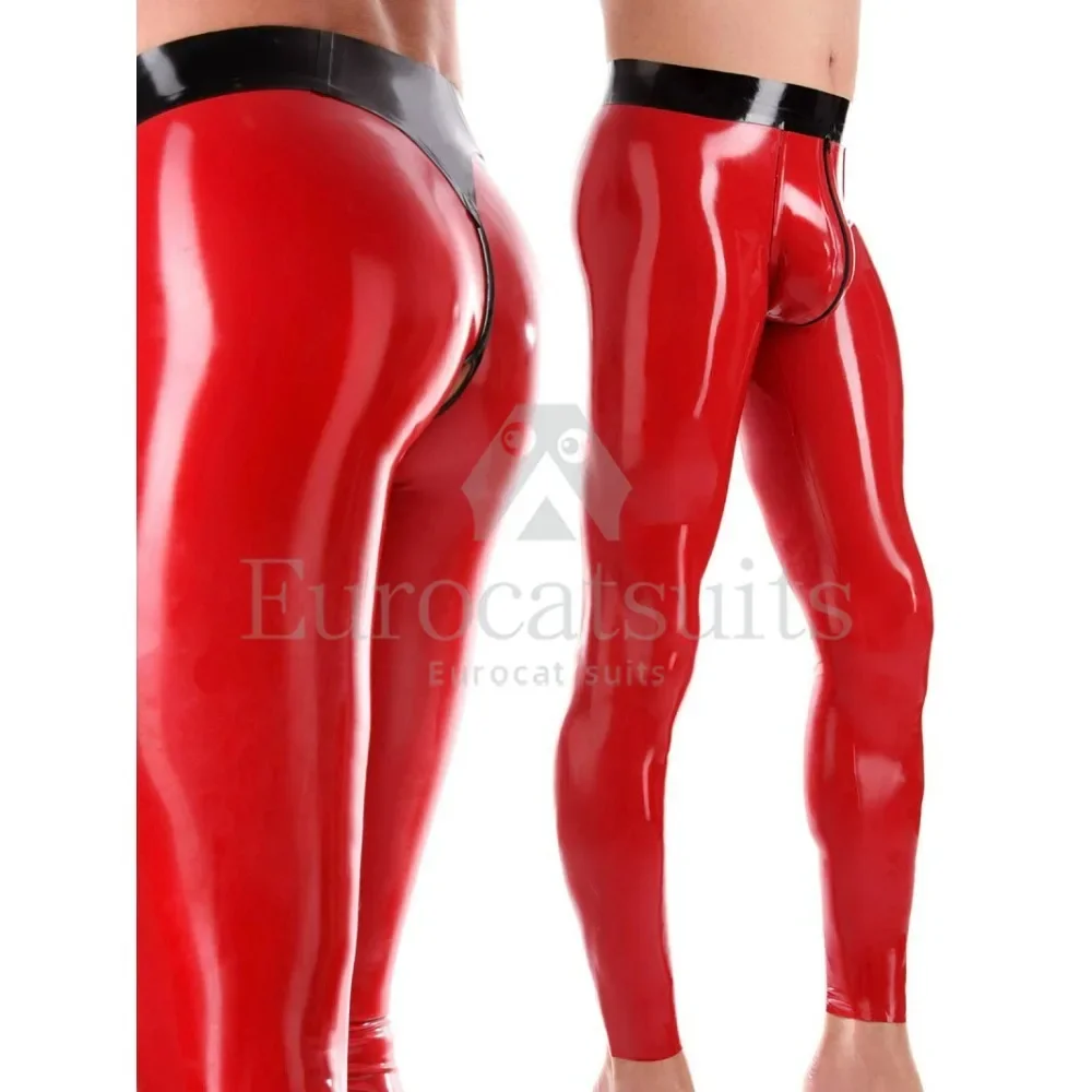 Leggings de látex con bulto 3D para hombre, pantalones de goma personalizados, ropa de club, cosplay, trajes europeos