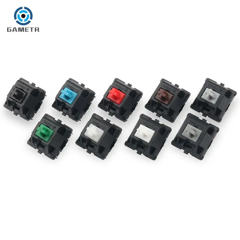 1pc For Cherry MX Mechanical Keyboard Switch Silver Red Black Blue Brown Silent Pink Shaft Switch 3-pin Cherry Clear RGB Switch