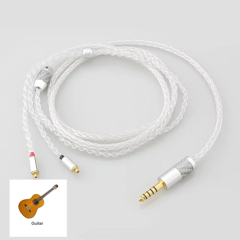 HIFI 2.5/3.5mm 4.4mm XLR Balanced 8 cores 99.99% Pure Silver Earphone Headphone upgraded Cable For MMCX AKG N5005 N40 N30