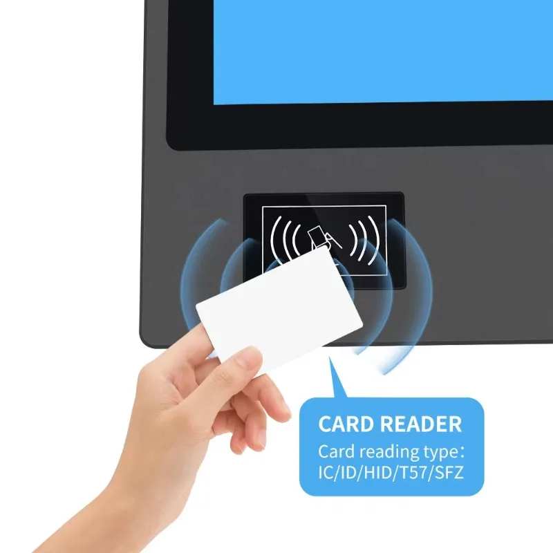 3Mm aluminum frame supports barcode and QR code scanning and IC + ID card recognition for industrial PCAP touchscreen displays