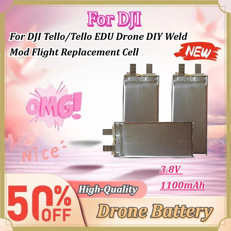 DIY Weld Mod Rechargeable Li-Po Flight Cell 1-4Pcs 3.8V 1100mAh For DJI Tello Tello EDU Drone Replacement Battery