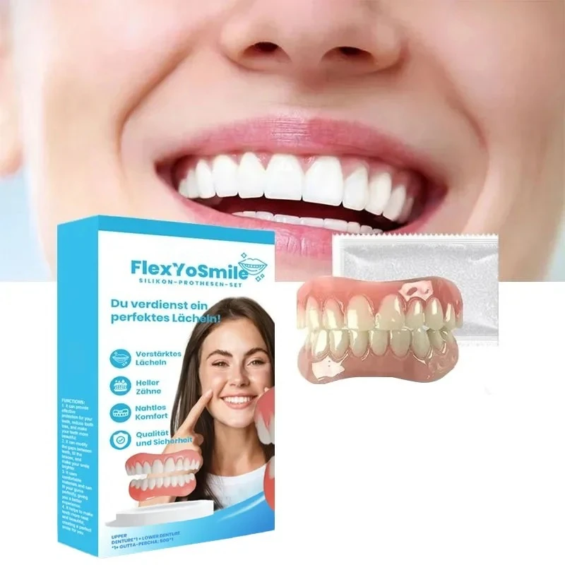 Kit in silicone Protesi Fodere in silicone Kit per protesi morbida Kit per protesi morbida Denti Set superiore e inferiore Facile da usare Cura dei denti