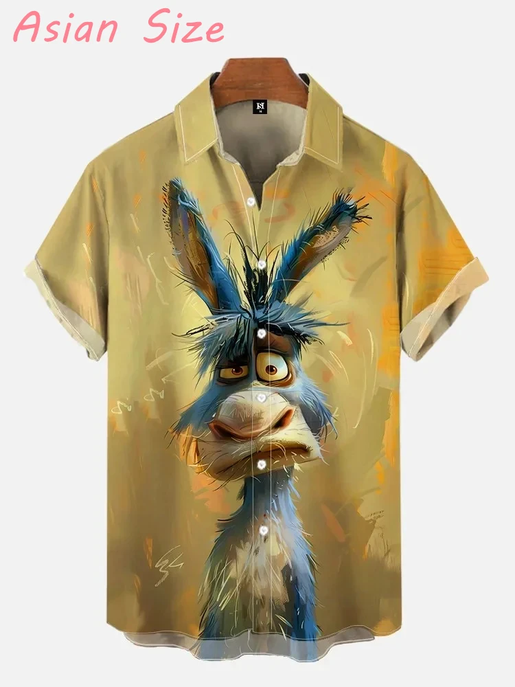 

Мужские рубашки с 3D-принтом забавных животных: коза, свинья. Модные рубашки с коротким рукавом, на пуговицах, с отложным воротником, в гавайском стиле, для мужчин, летние.